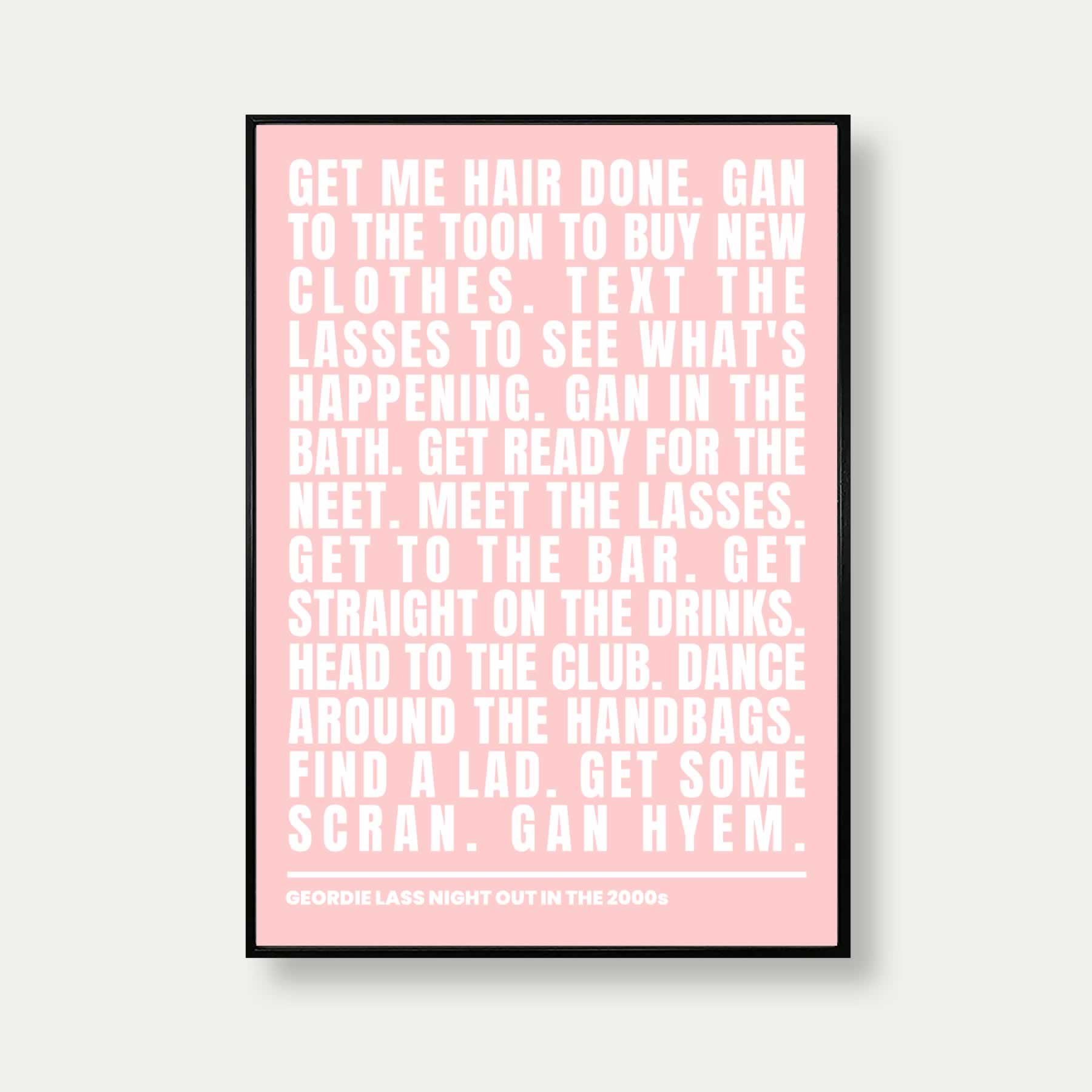 Geordie Lass Night Out In 2000s Print In Light Pink