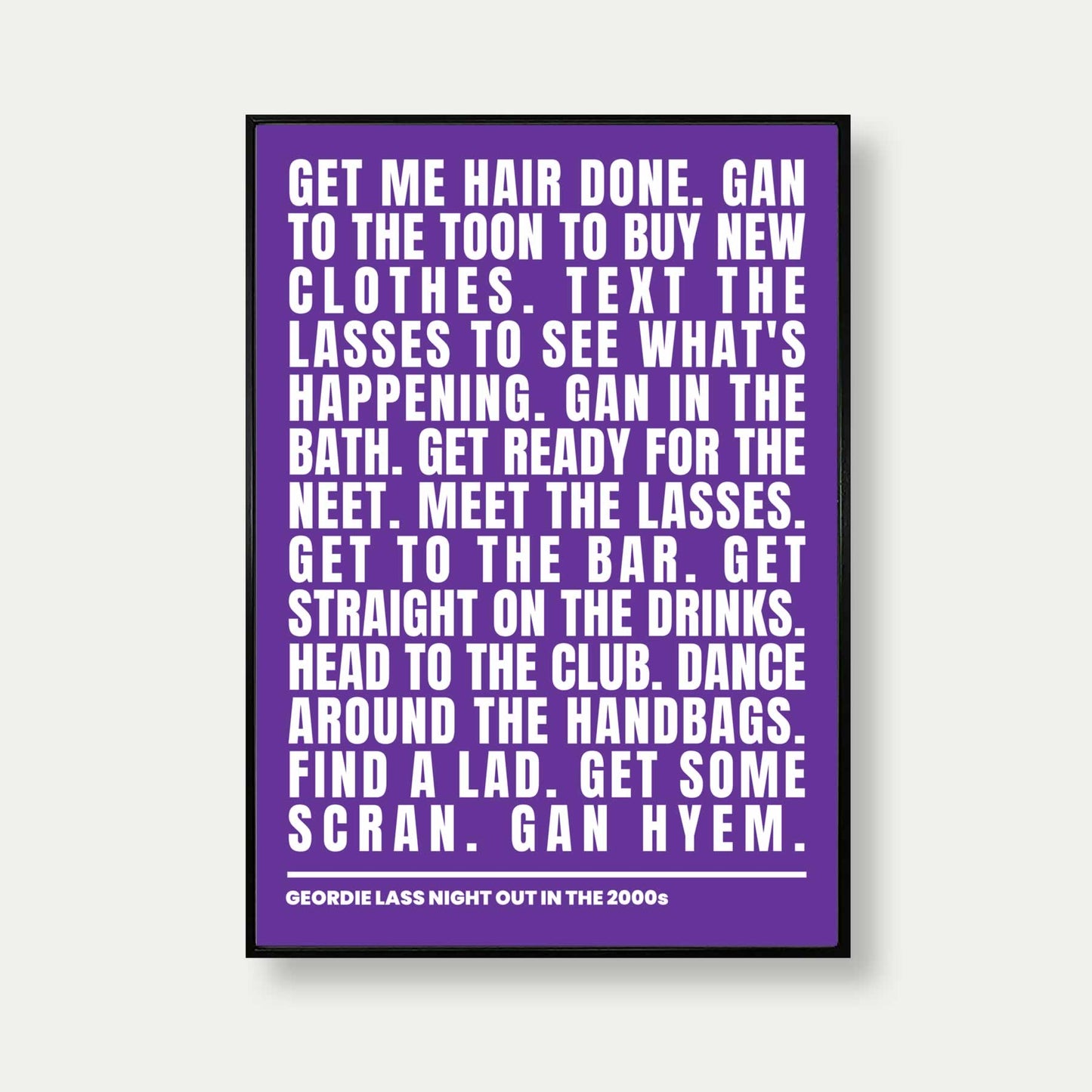 Geordie Lass Night Out In 2000s Print In Purple