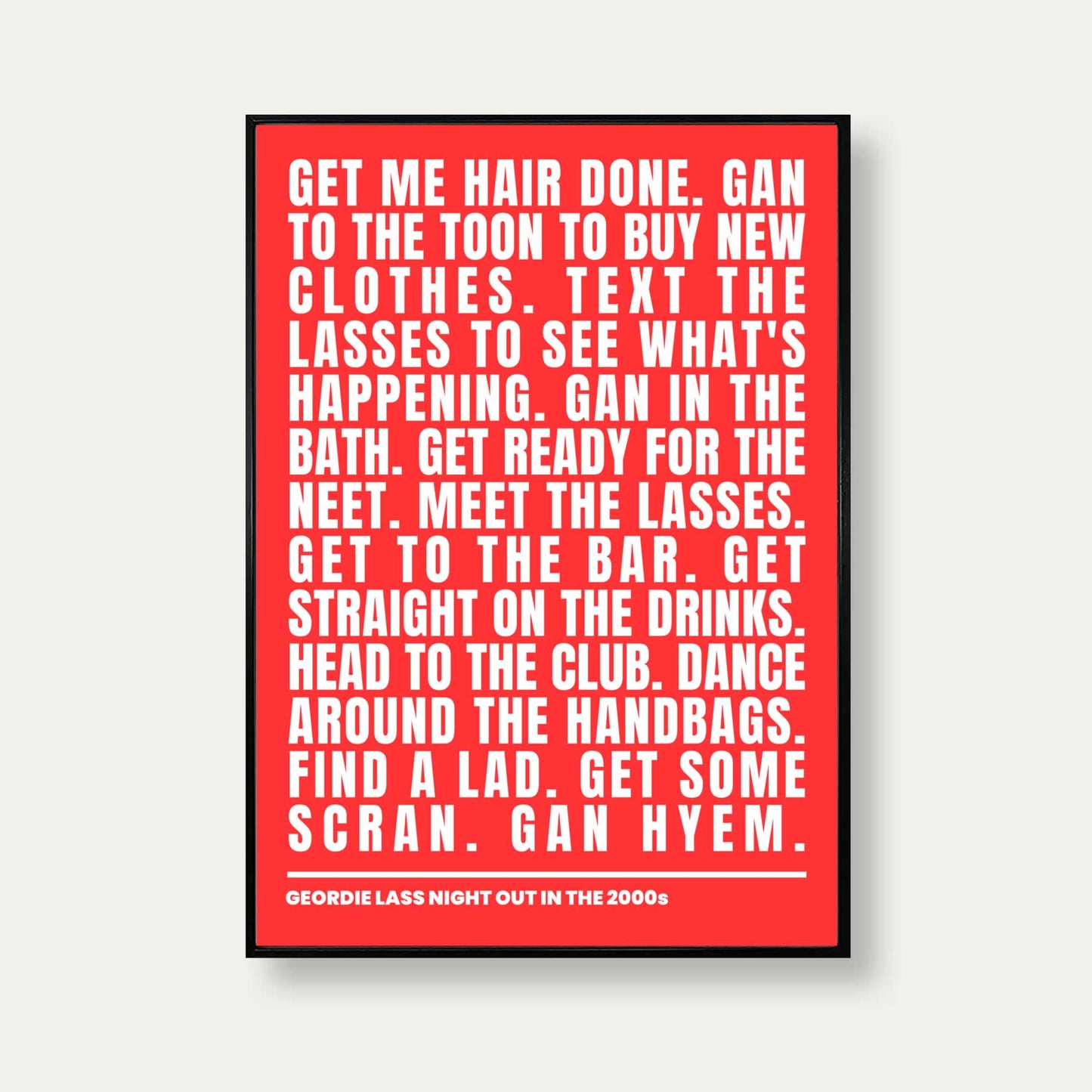 Geordie Lass Night Out In 2000s Print In Red