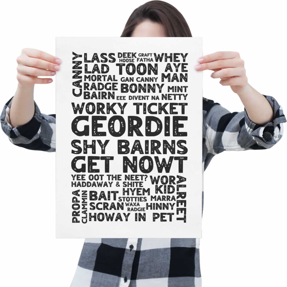 Holding up one of the Veranito prints