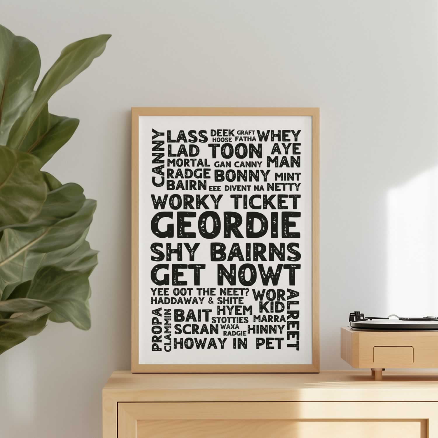 Geordie Slang Quote Wall Art