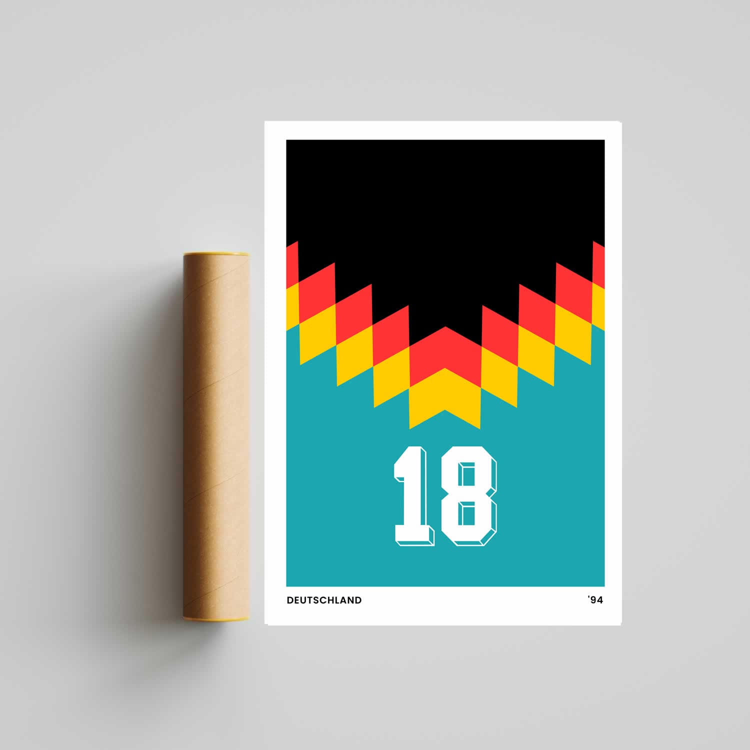 Germany 94 Football Poster In Green