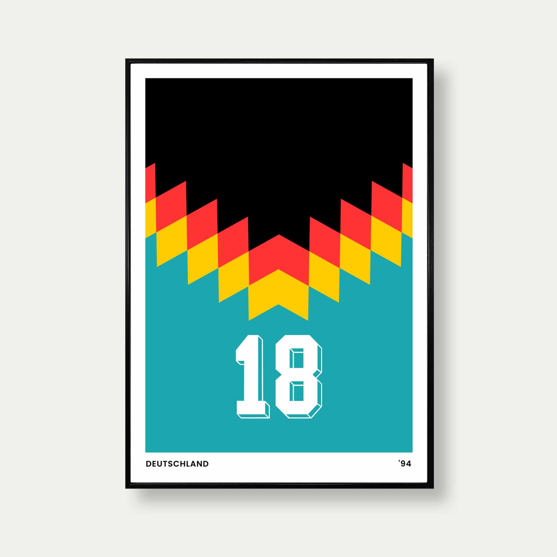 Germany 94 Retro Football Poster In Green