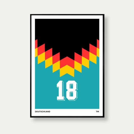Germany 94 Retro Football Poster In Green