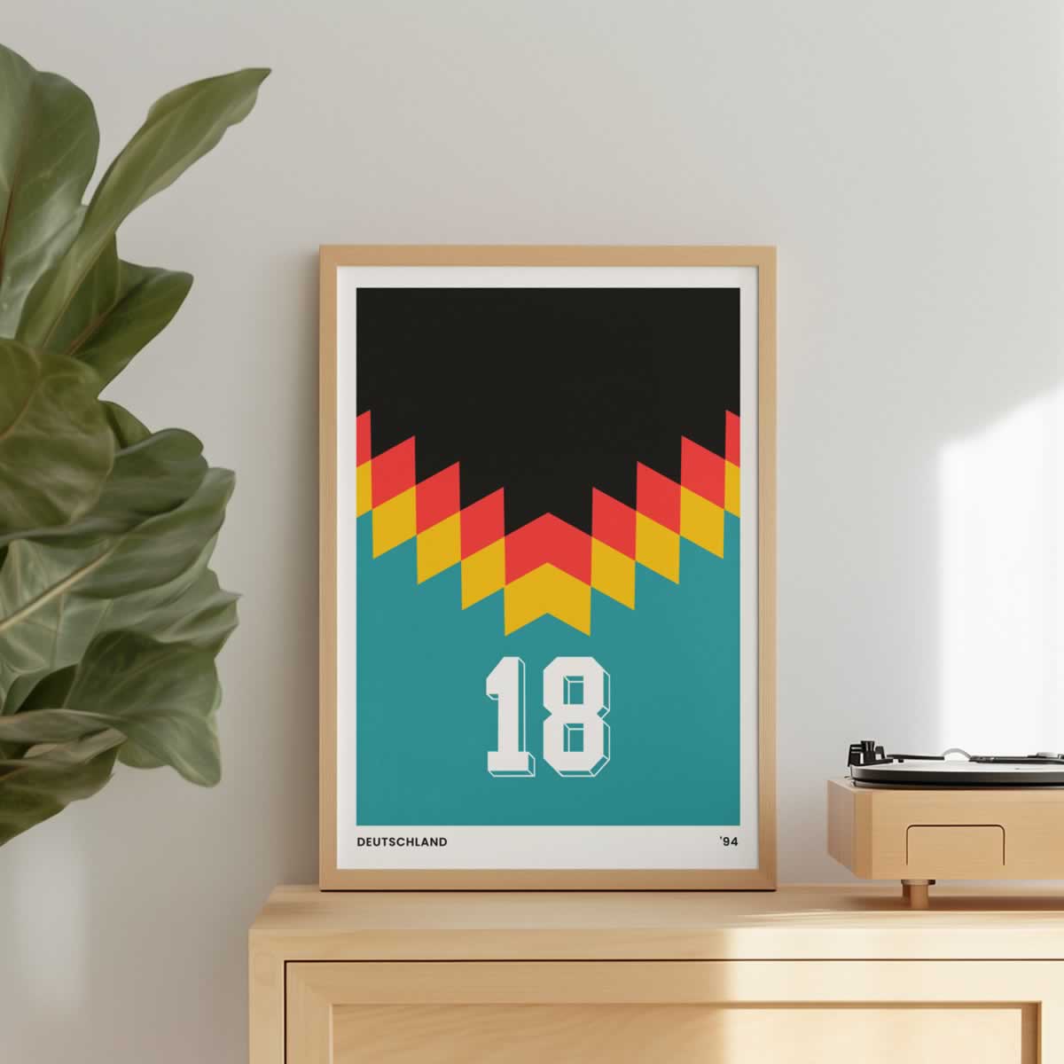 Germany 94 Retro Football Shirt Poster In Green