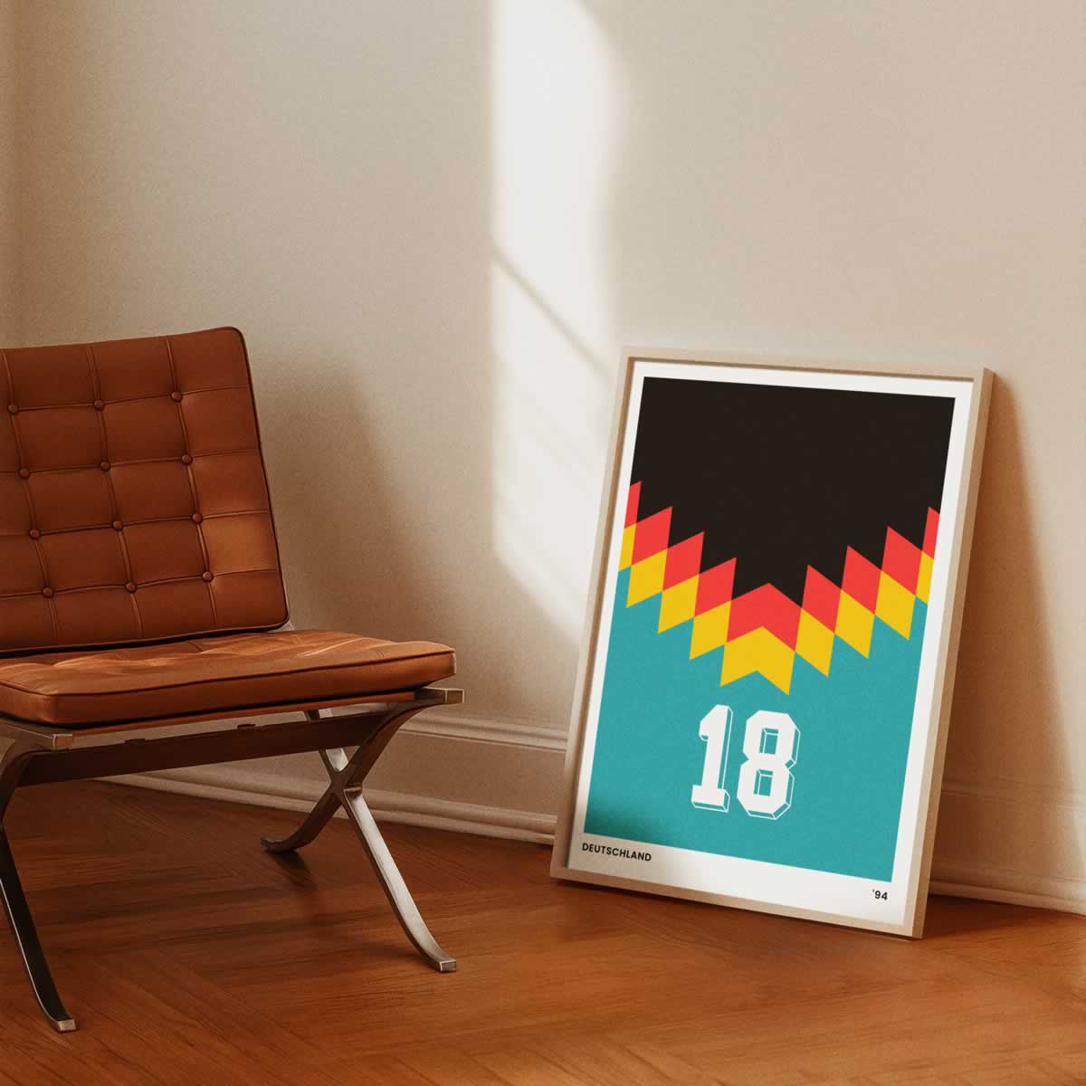 Germany 94 Retro Football Wall Art In Green