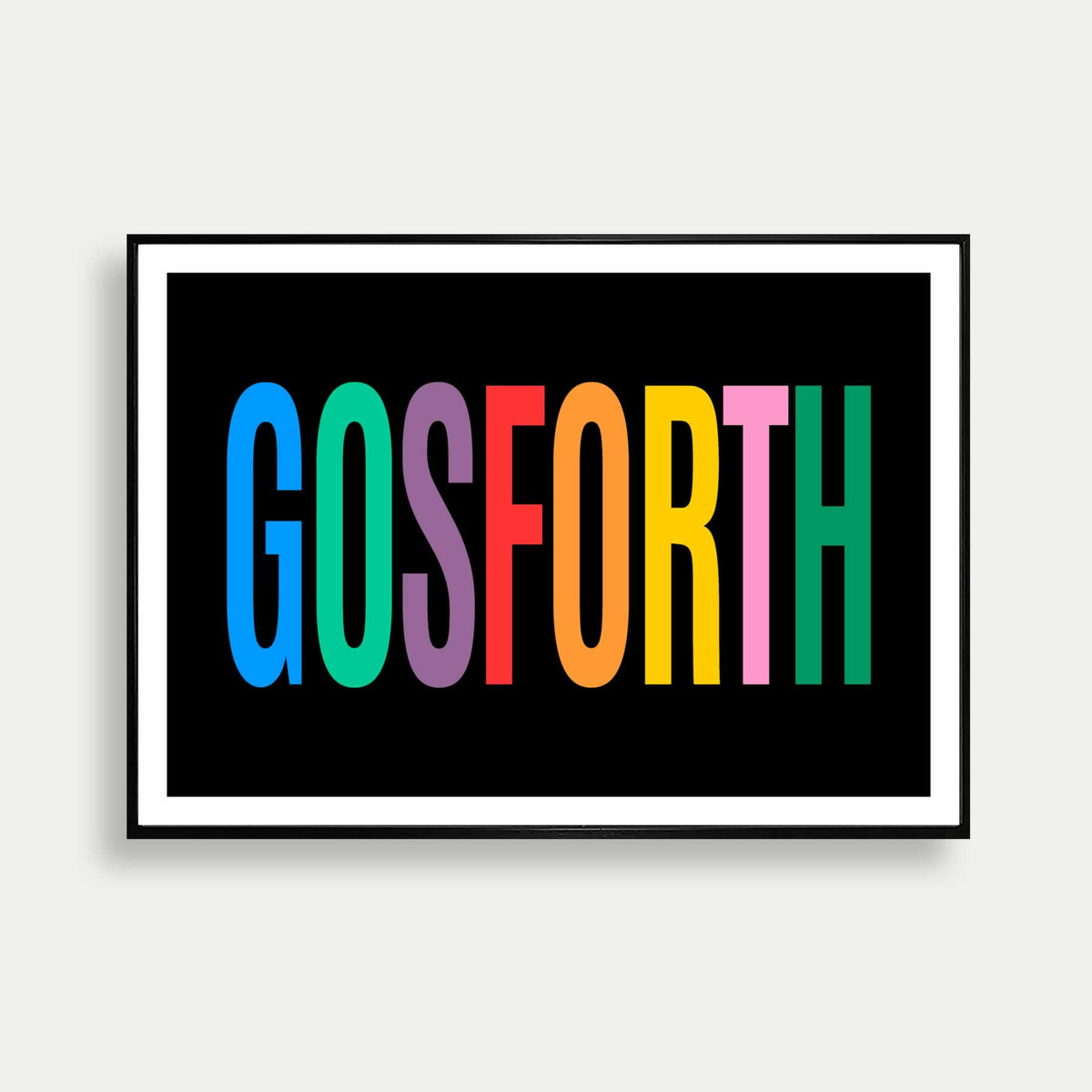 Gosforth Newcastle Colourful Typography Print