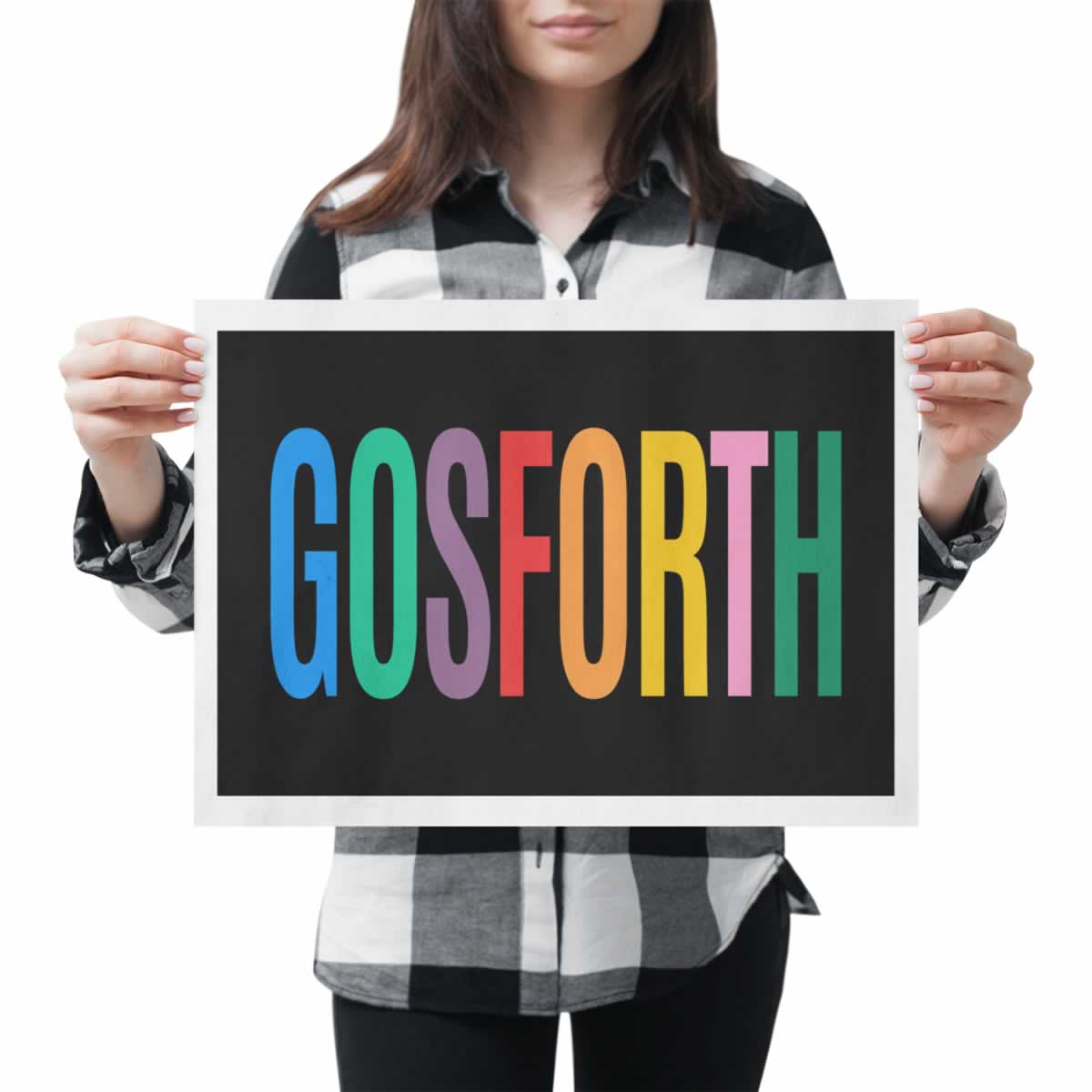 Gosforth Newcastle Colourful Typography Print In Hand