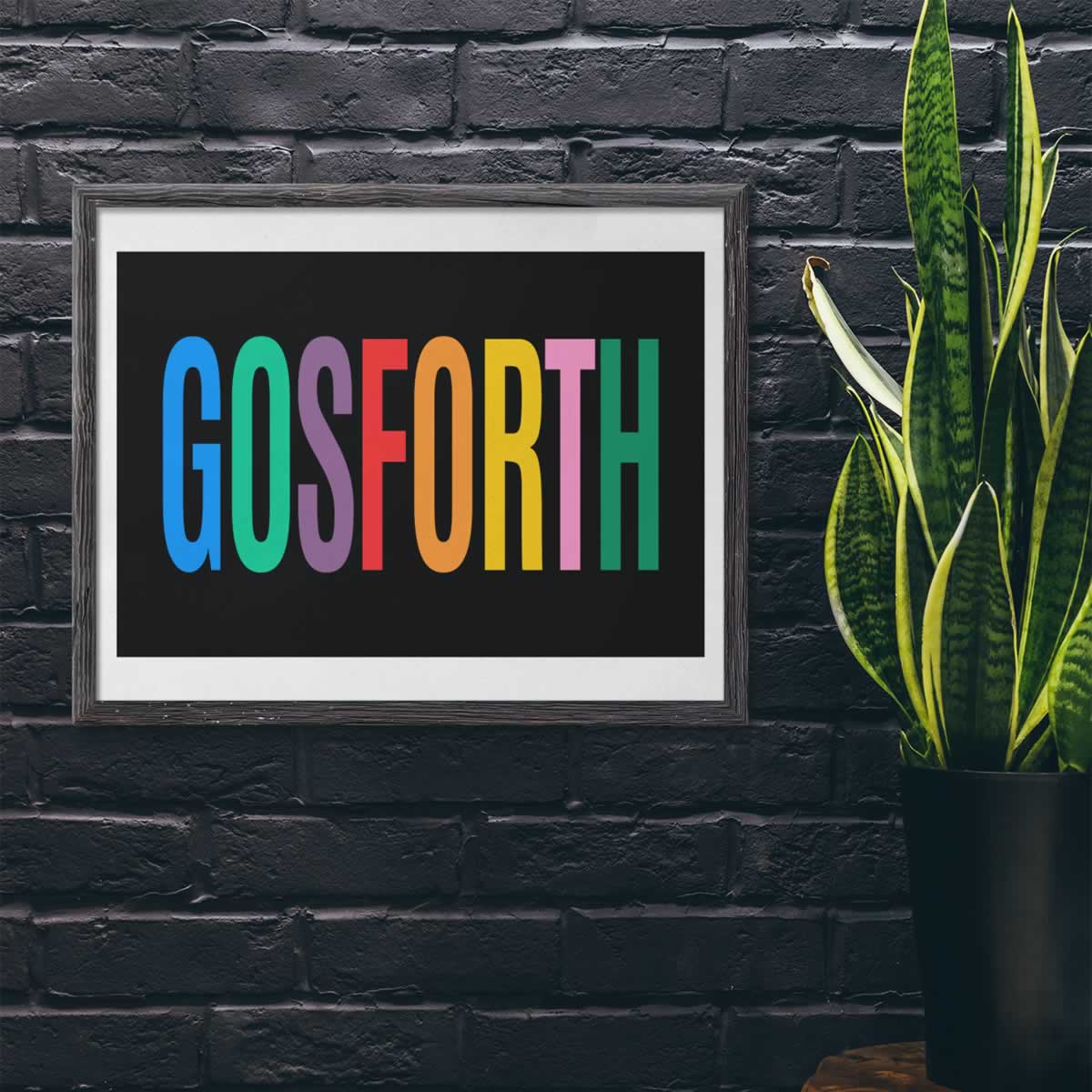 Gosforth Newcastle Colourful Typography Print On The Wall