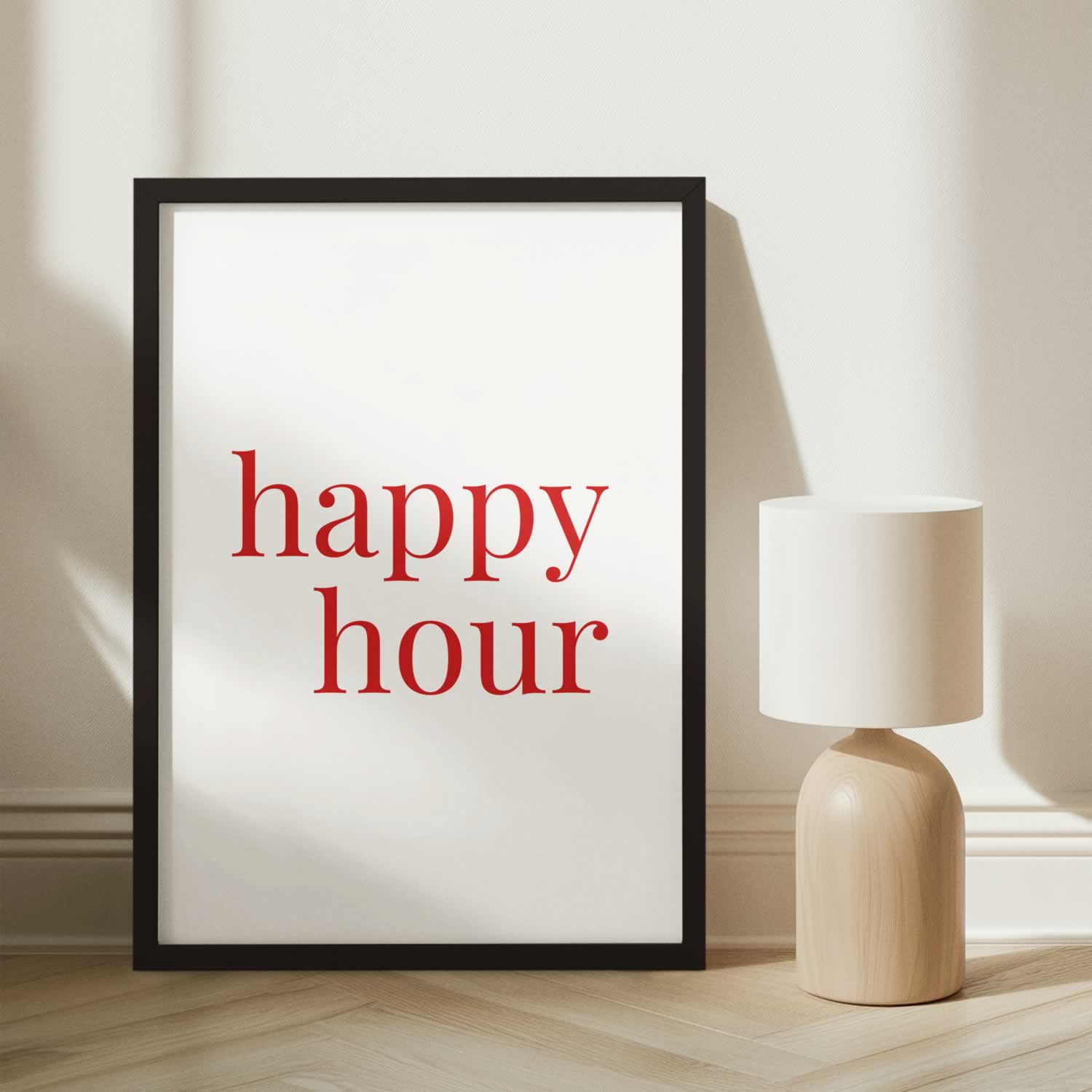 Happy Hour Typography Print in the kitchen