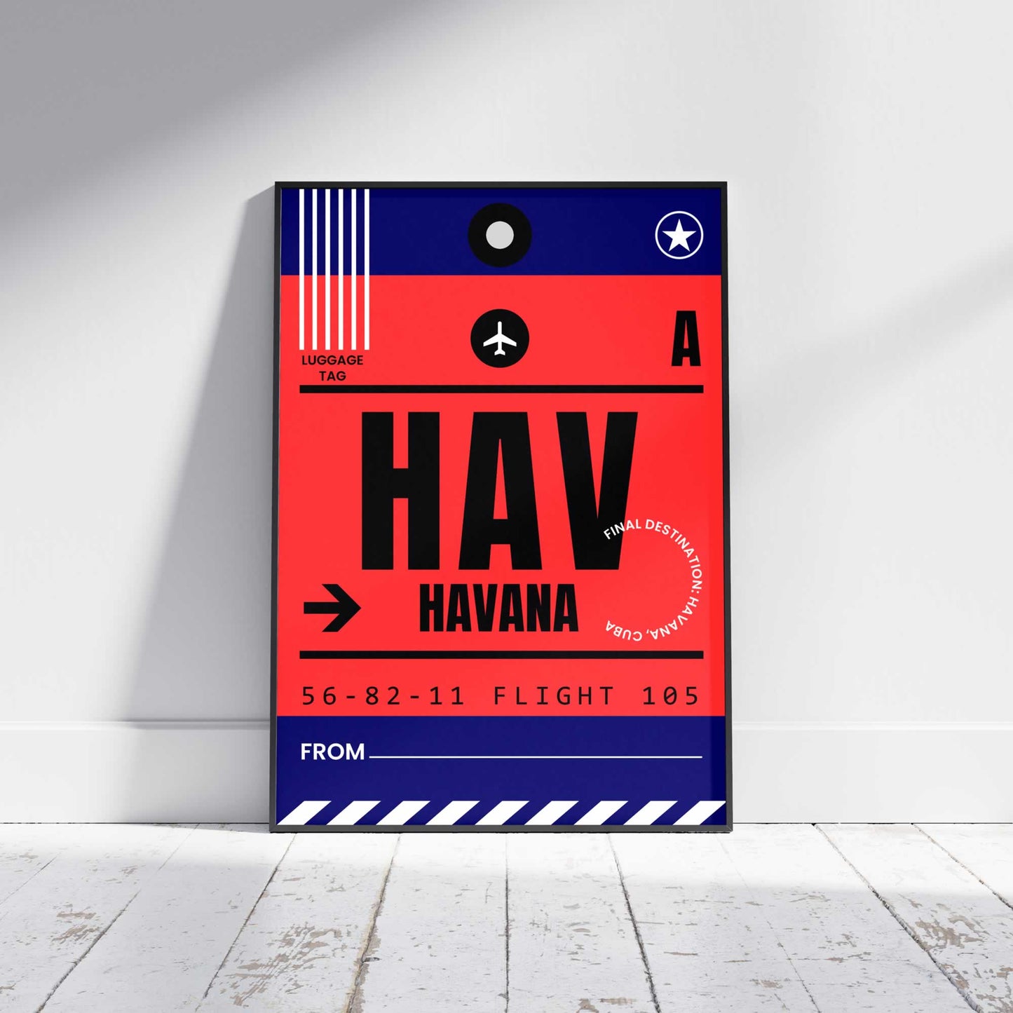 Havana Cuba Luggage Tag Wall Art