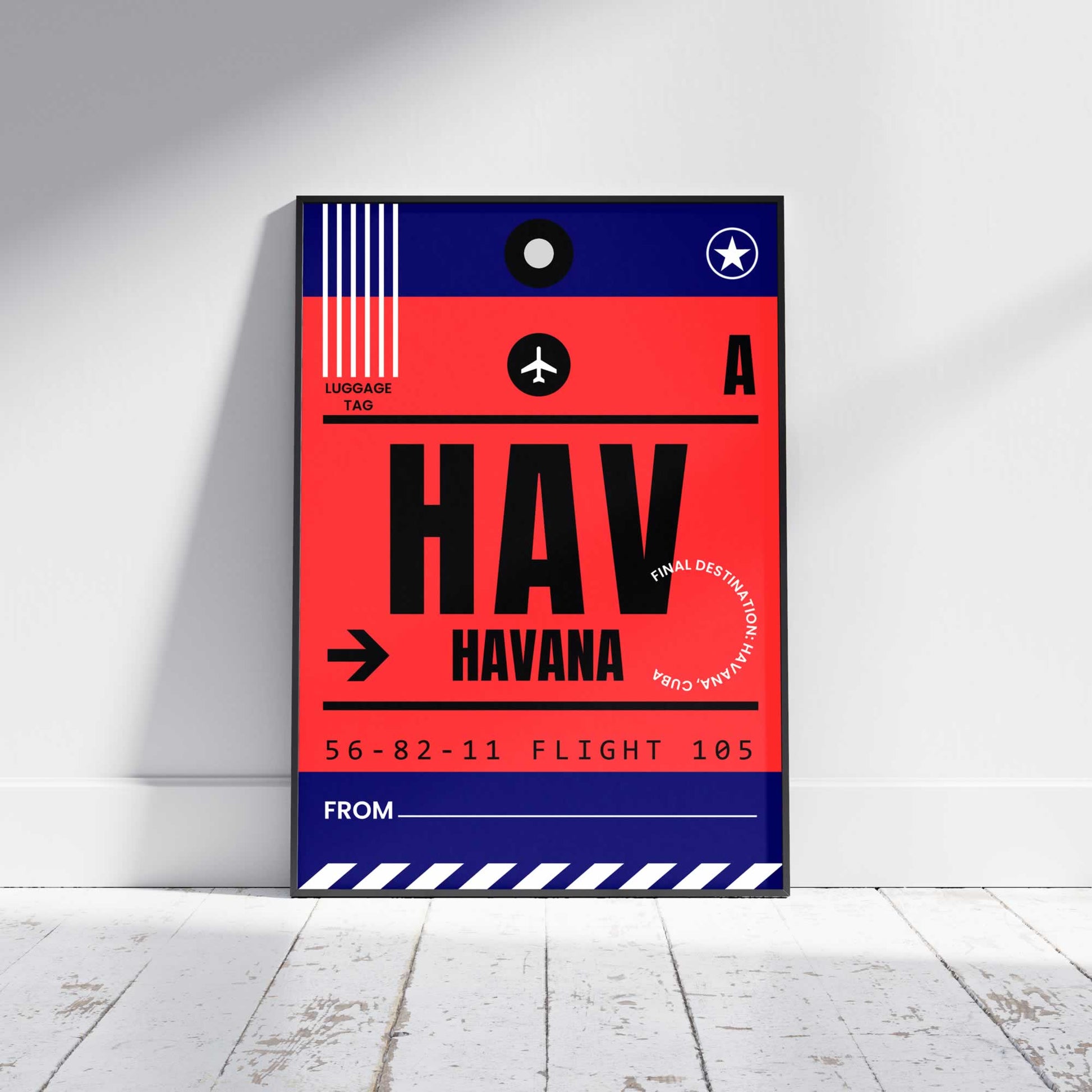 Havana Cuba Luggage Tag Wall Art
