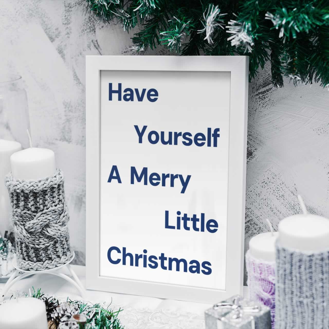 Have Yourself A Merry Little Christmas Poster In Blue