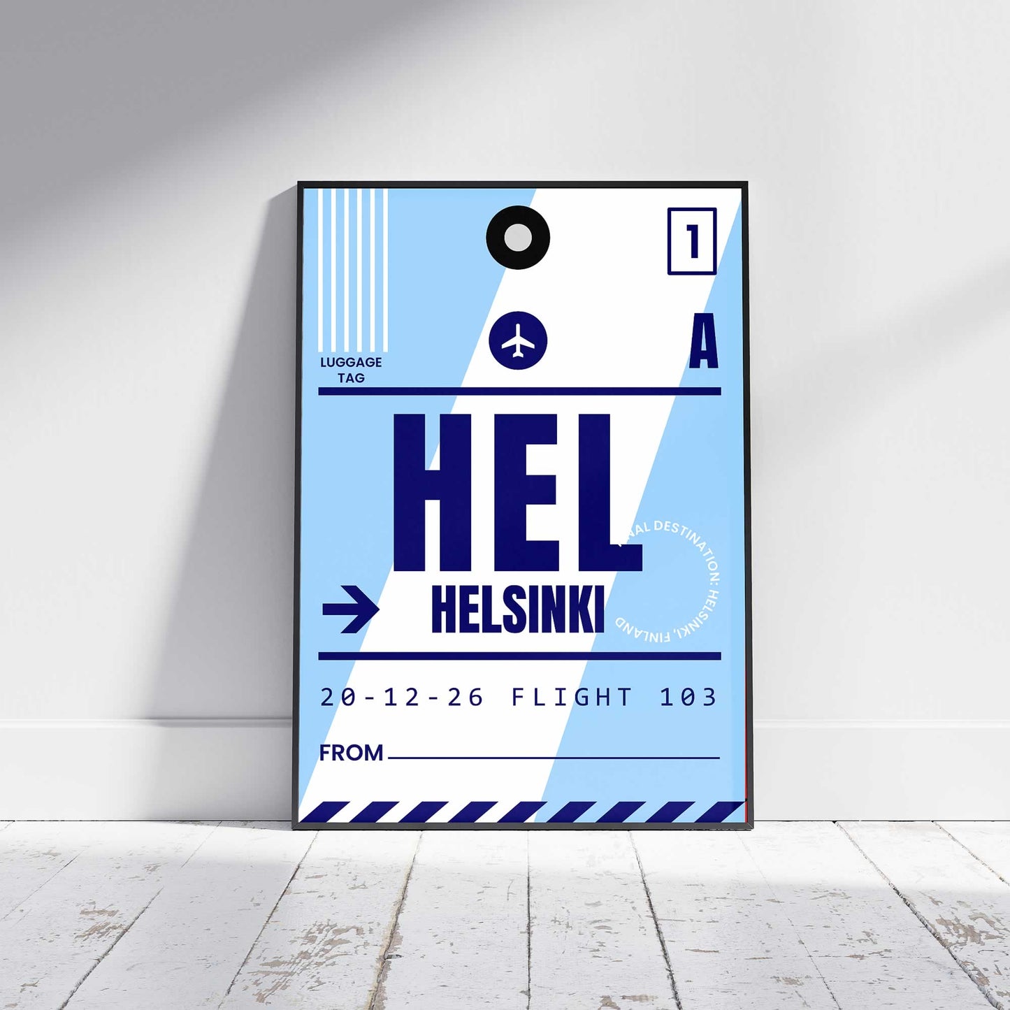 Helsinki Luggage Tag Wall Art