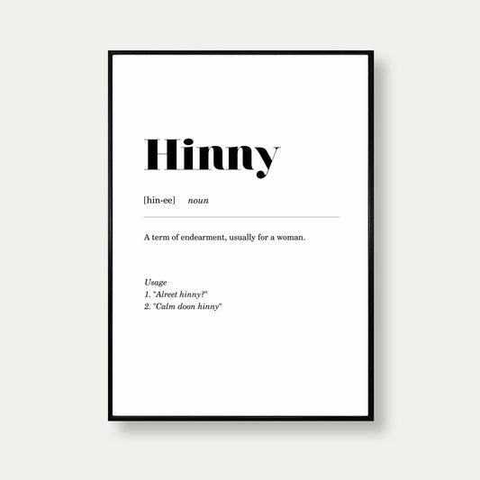 Hinny Geordie Definition Print