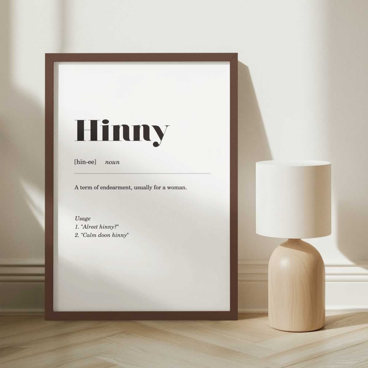 Hinny Geordie Definition Wall Art