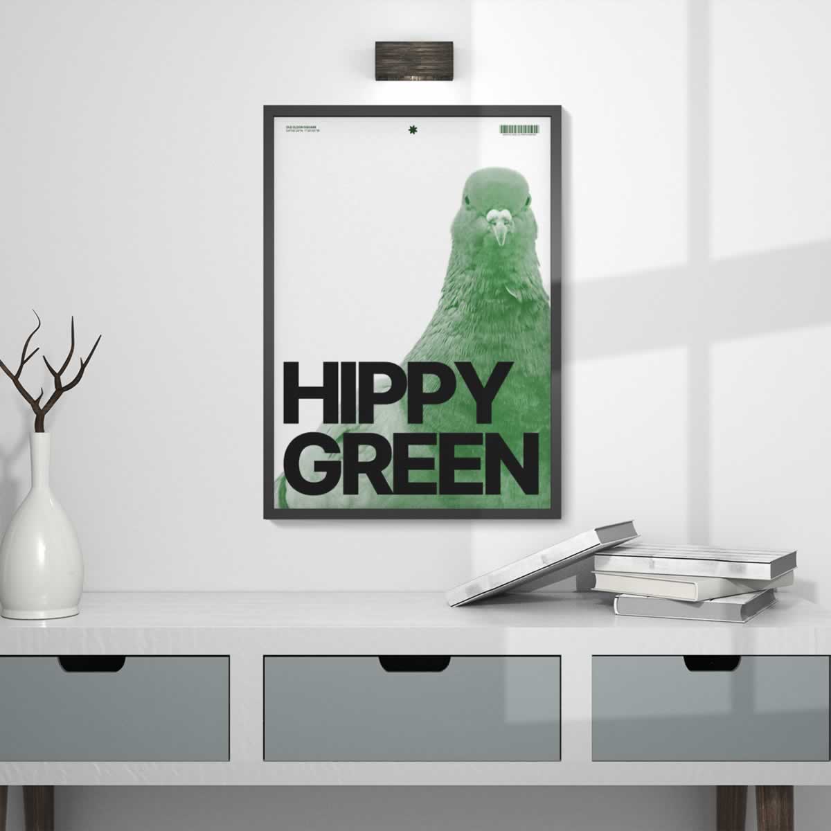 Hippy Green Newcastle Poster Print