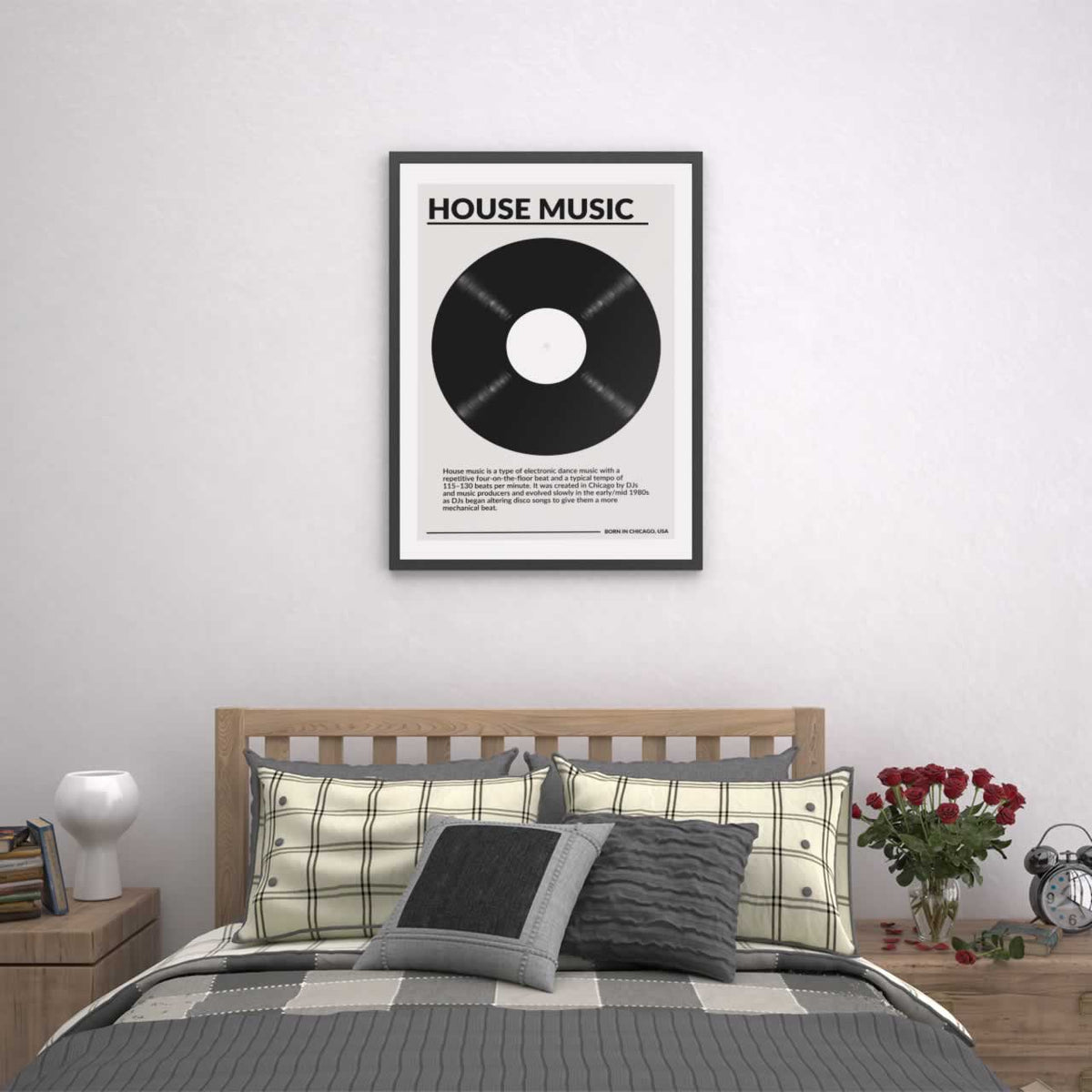 House Music Vinyl Poster Print For Bedroom Wall