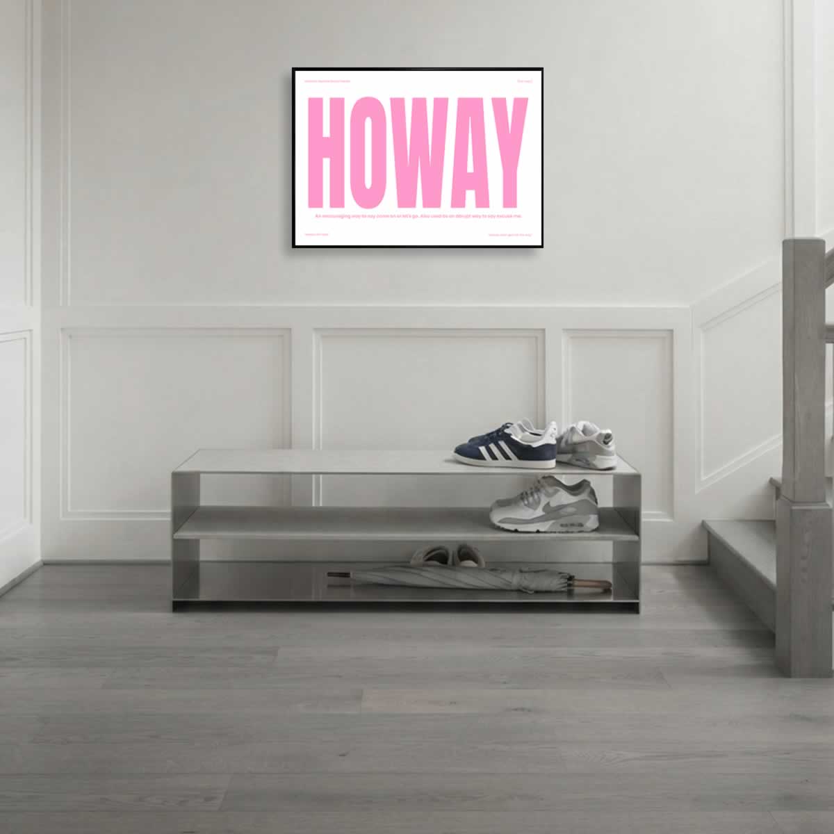 Howay Geordie Dialect Print Pink EditionIn Hallway