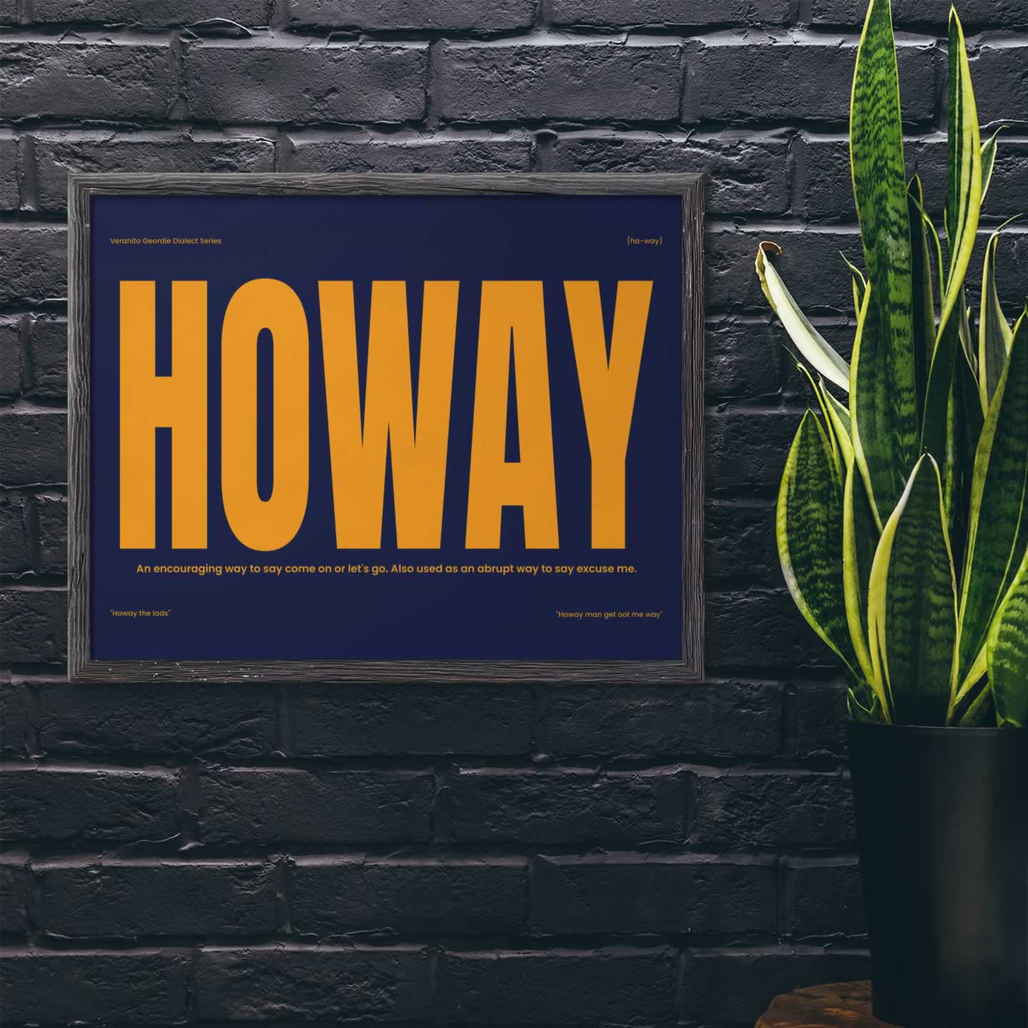 Howay Newcastle Slang Poster Blue And Orange Edition
