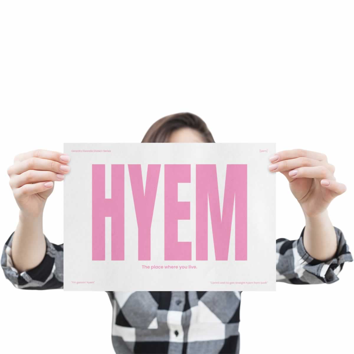 Hyem Geordie Dialect Print Pink Edition In Hand