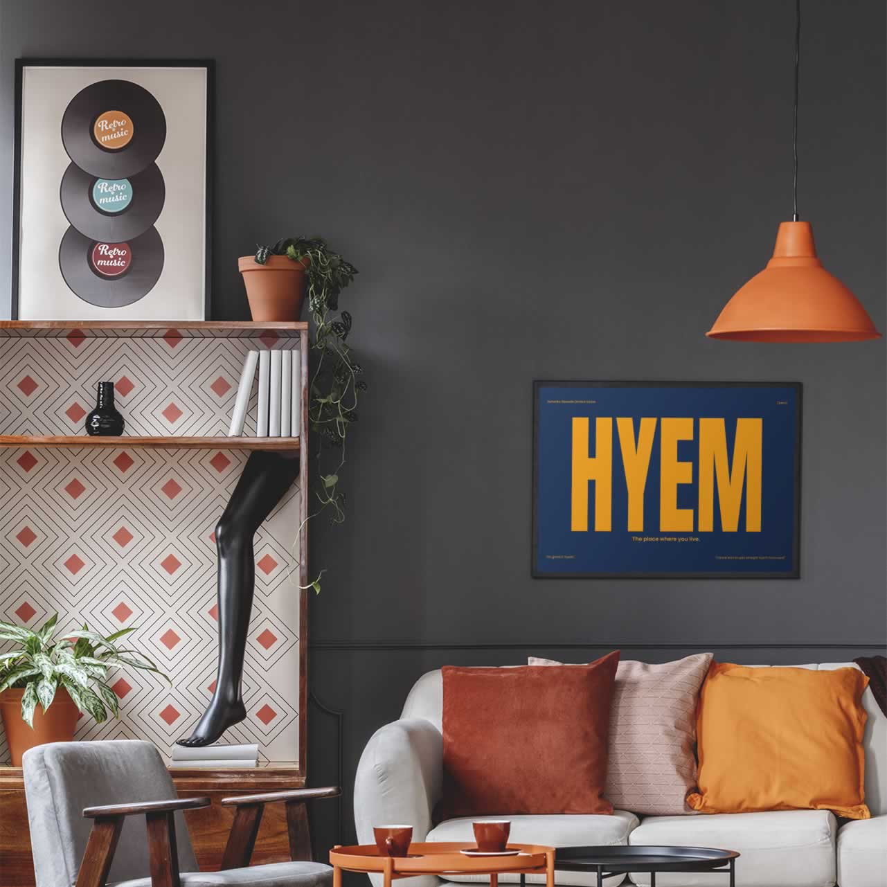 Hyem Newcastle Poster Blue And Orange Edition
