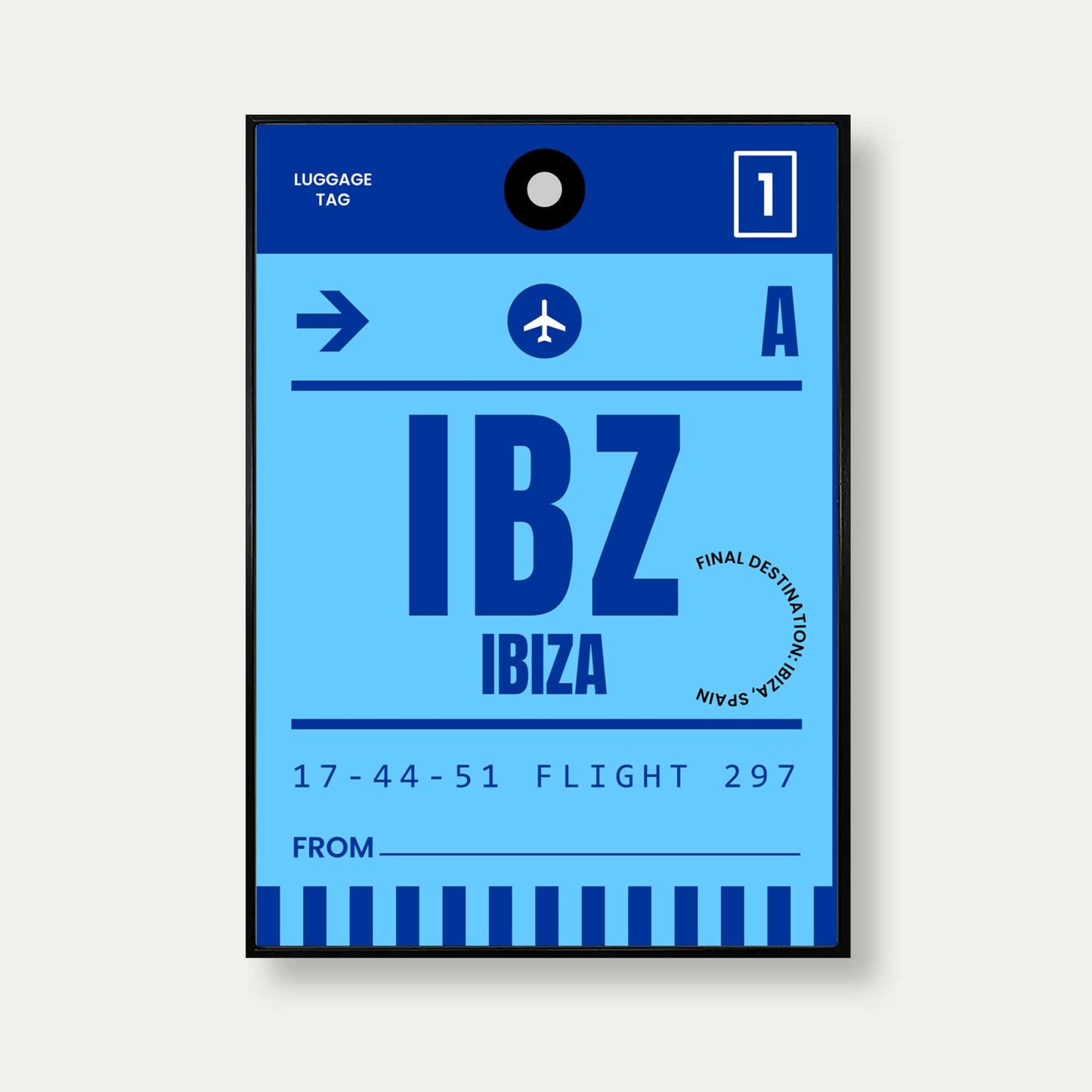 Ibiza Luggage Label Inspired Travel Print