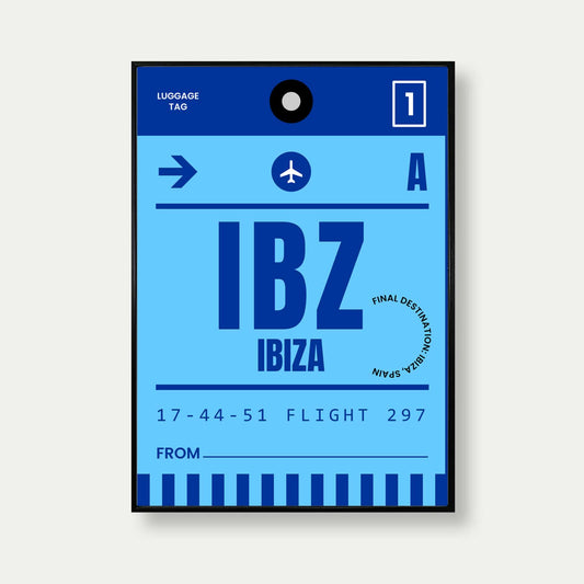 Ibiza Luggage Label Inspired Travel Print