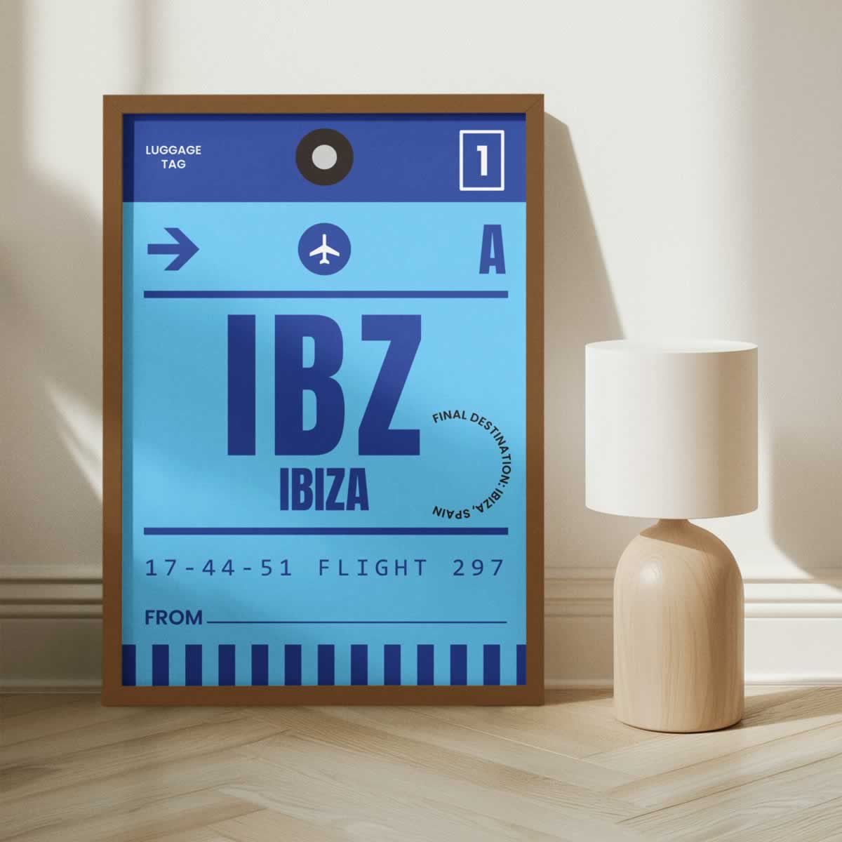 Ibiza Luggage Label Inspired Travel Wall Art