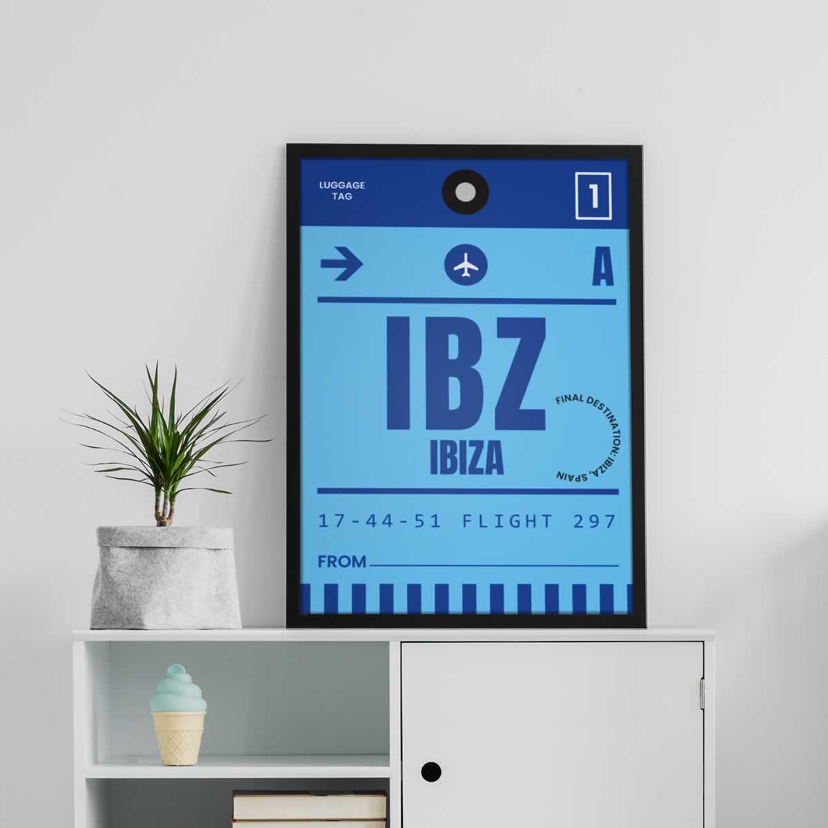 Ibiza Luggage Label design poster