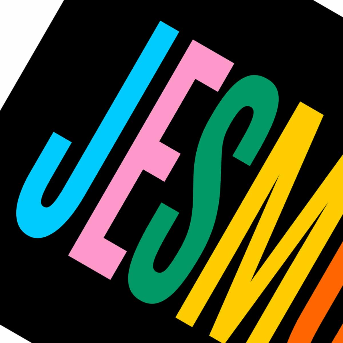 Jesmond Newcastle Colourful Typography Print Close Up