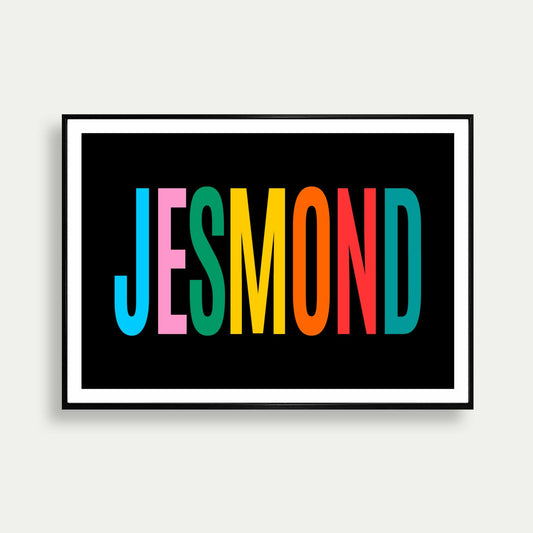 Jesmond Newcastle Colourful Typography Print