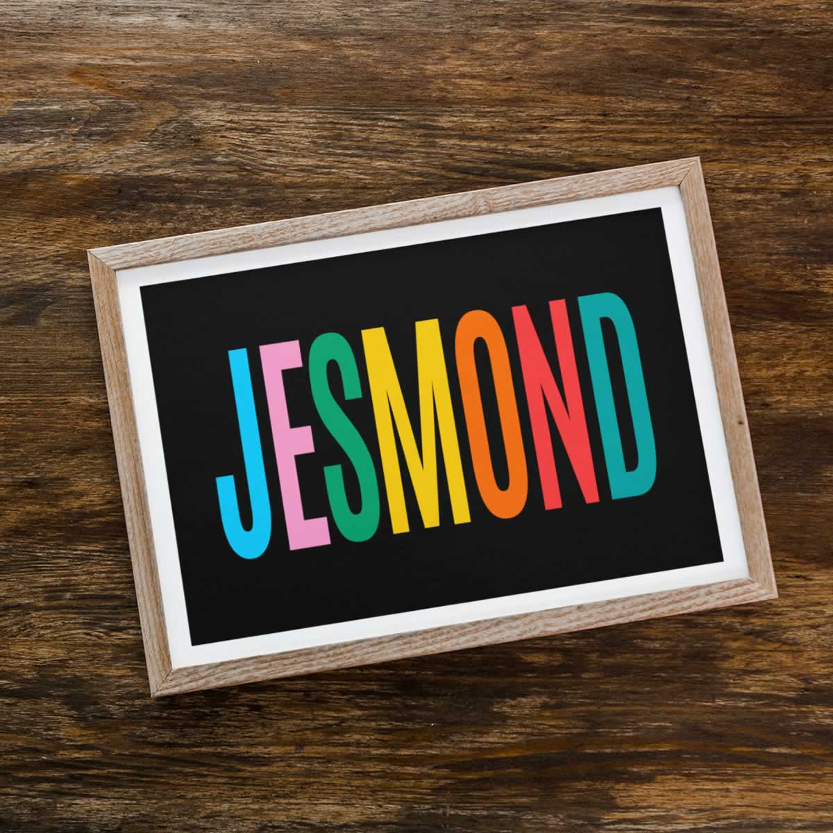 Jesmond Newcastle Colourful Typography Print Framed