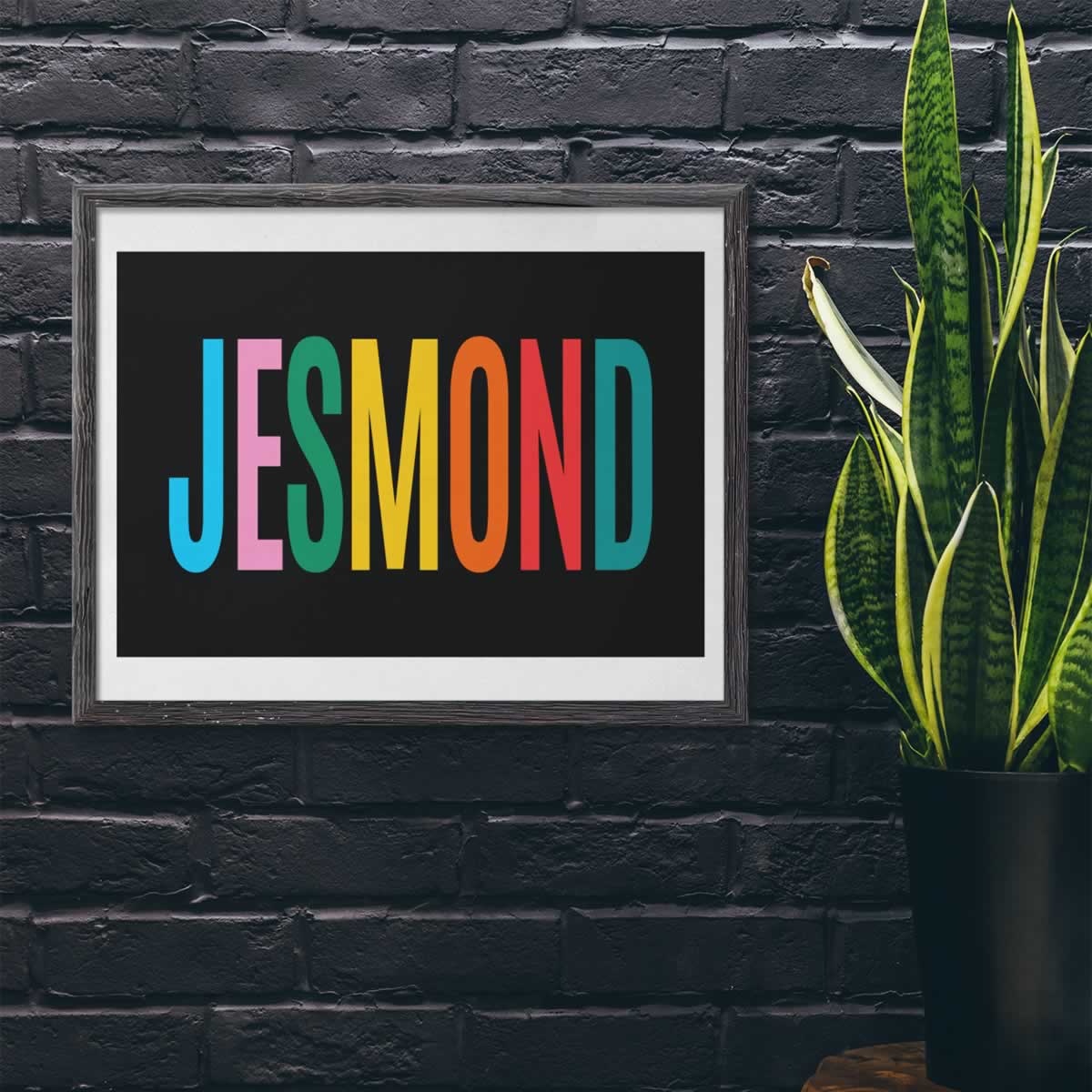Jesmond Newcastle Colourful Typography Print On The Wall