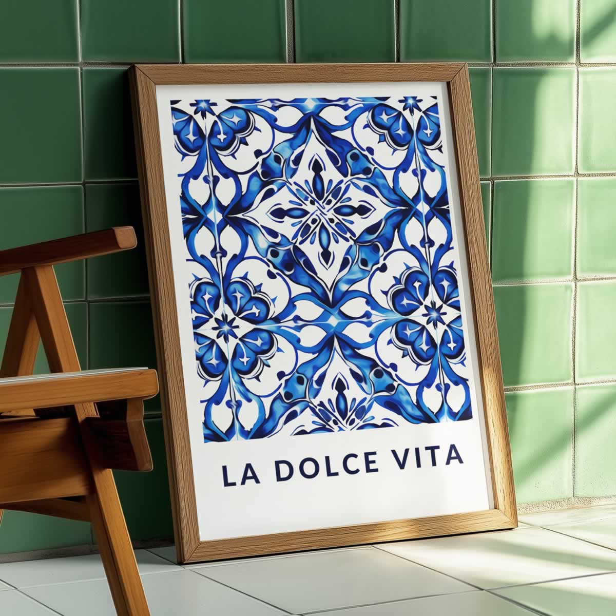 Blue Tile Pattern Wall Art