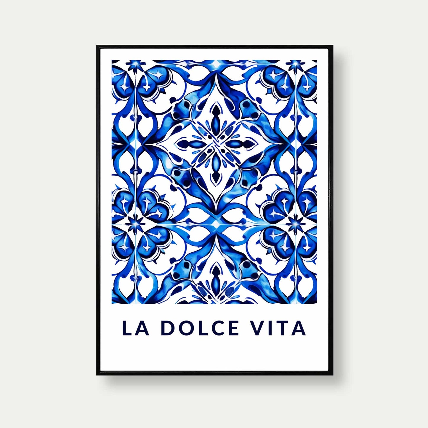 Blue Tile Pattern Art Print