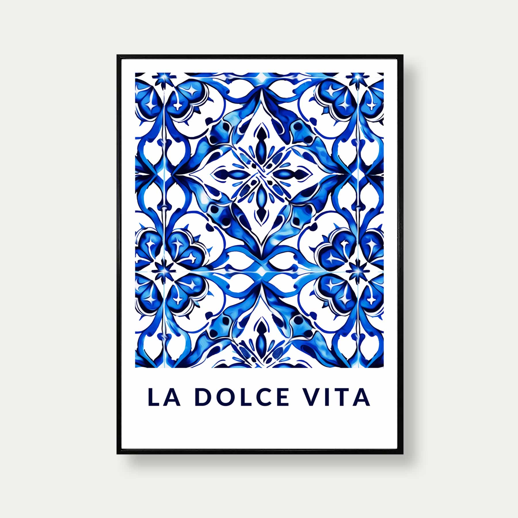 Blue Tile Pattern Art Print