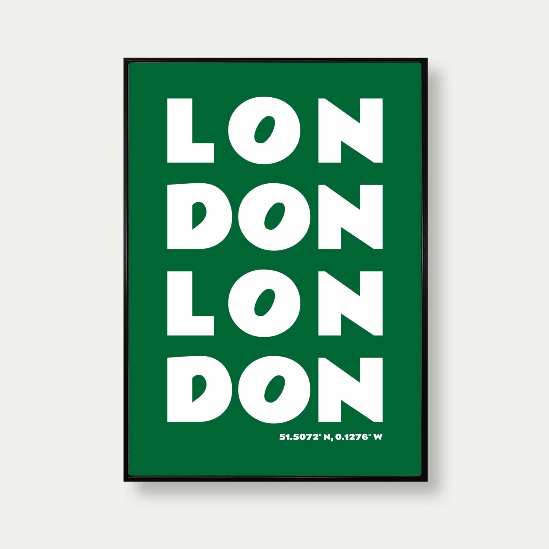 London Bold Travel Print In Green