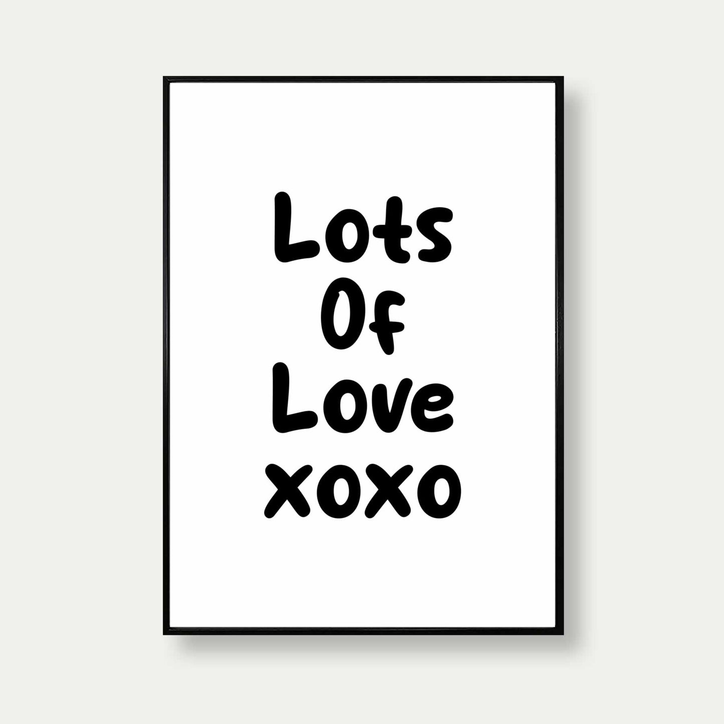 Lots Of Love Print In Black And White