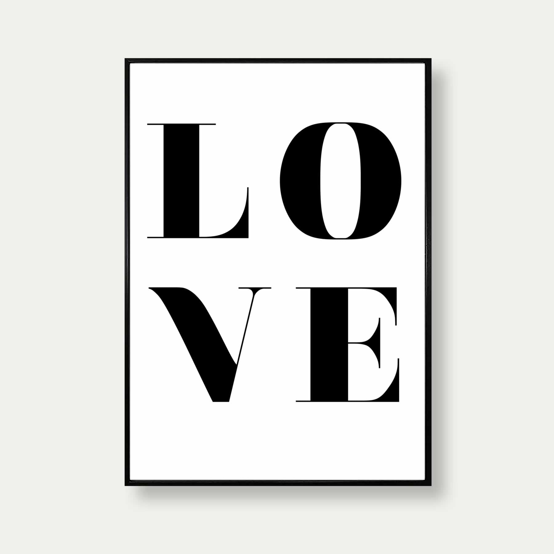 Love Fancy B&W Quote Print