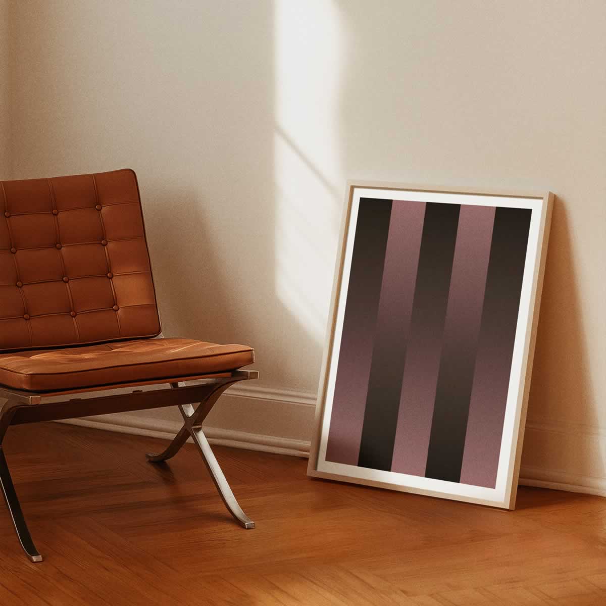 Luxury Gradient Stripes Dark Chocolate Poster