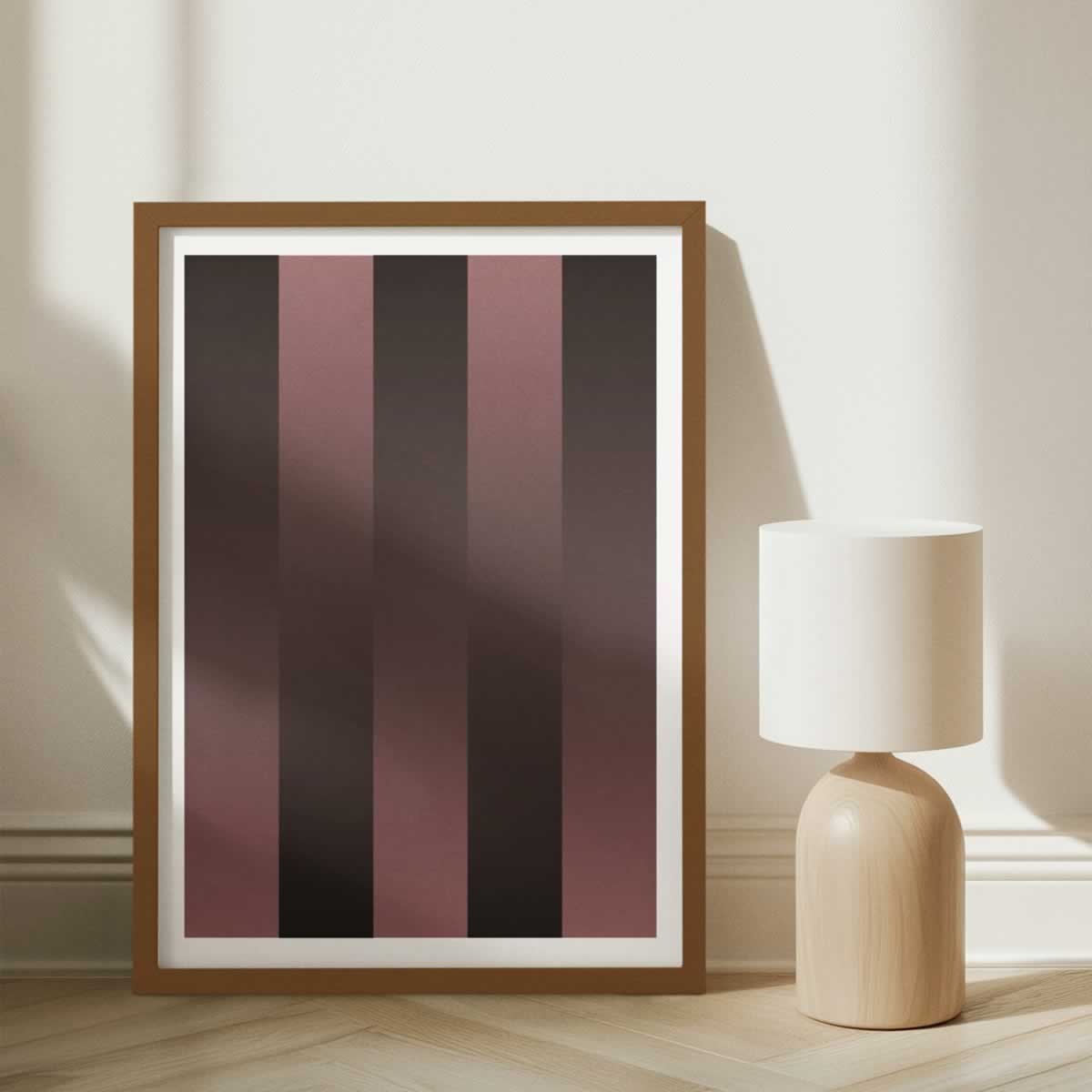 Luxury Gradient Stripes Dark Chocolate Wall Art
