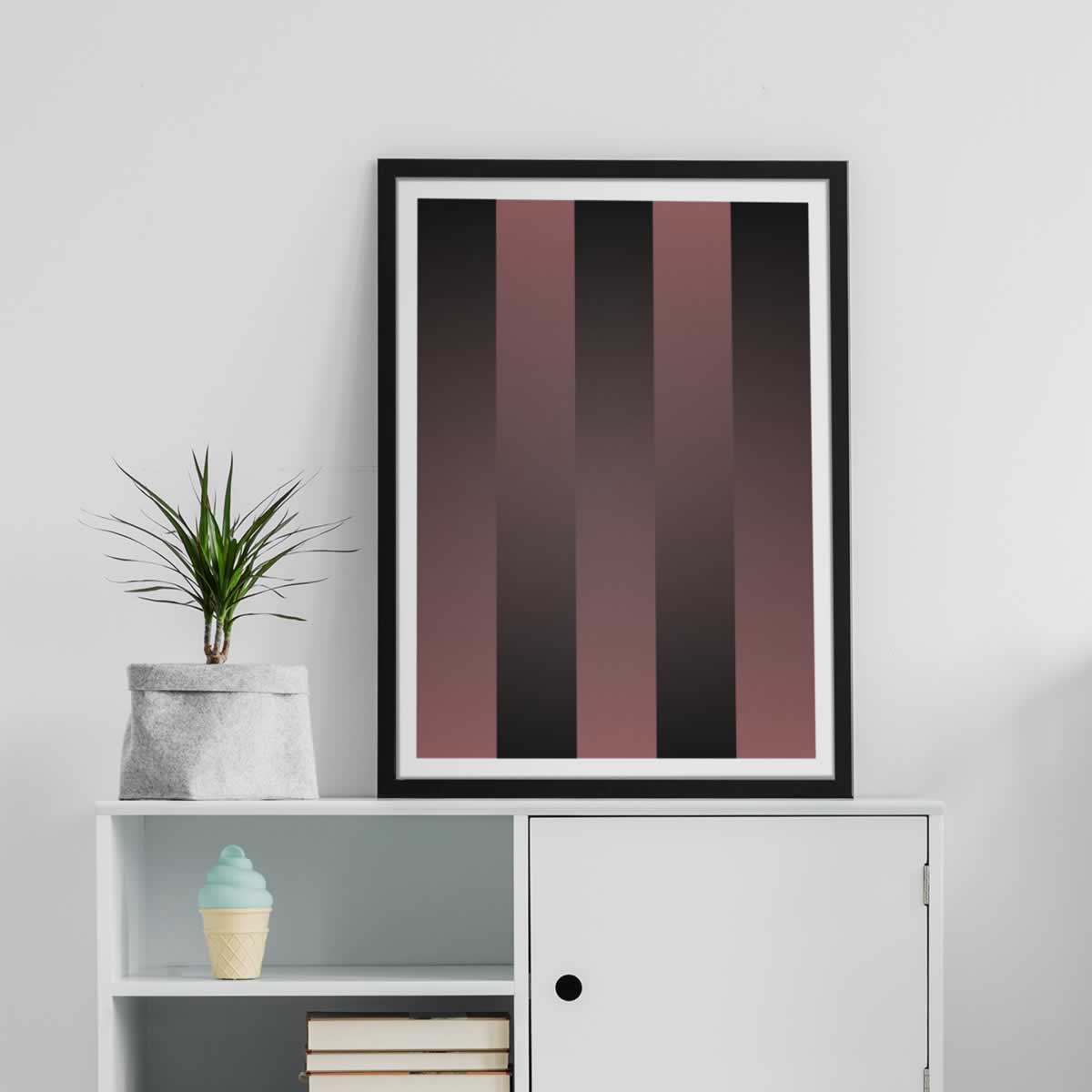 Luxury Gradient Stripes Dark Chocolate Poster Print