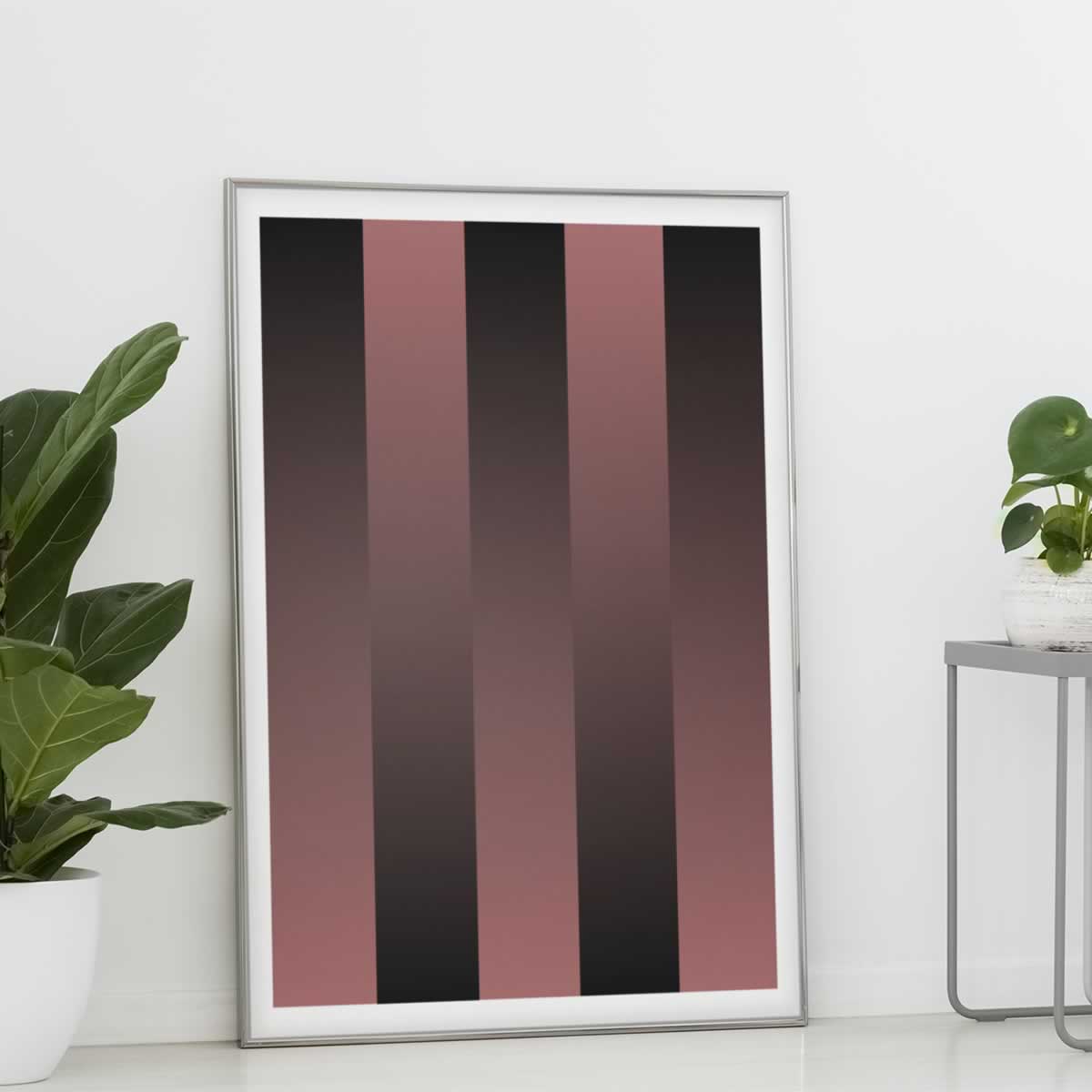 Luxury Gradient Stripes Dark Chocolate Print For Living Room