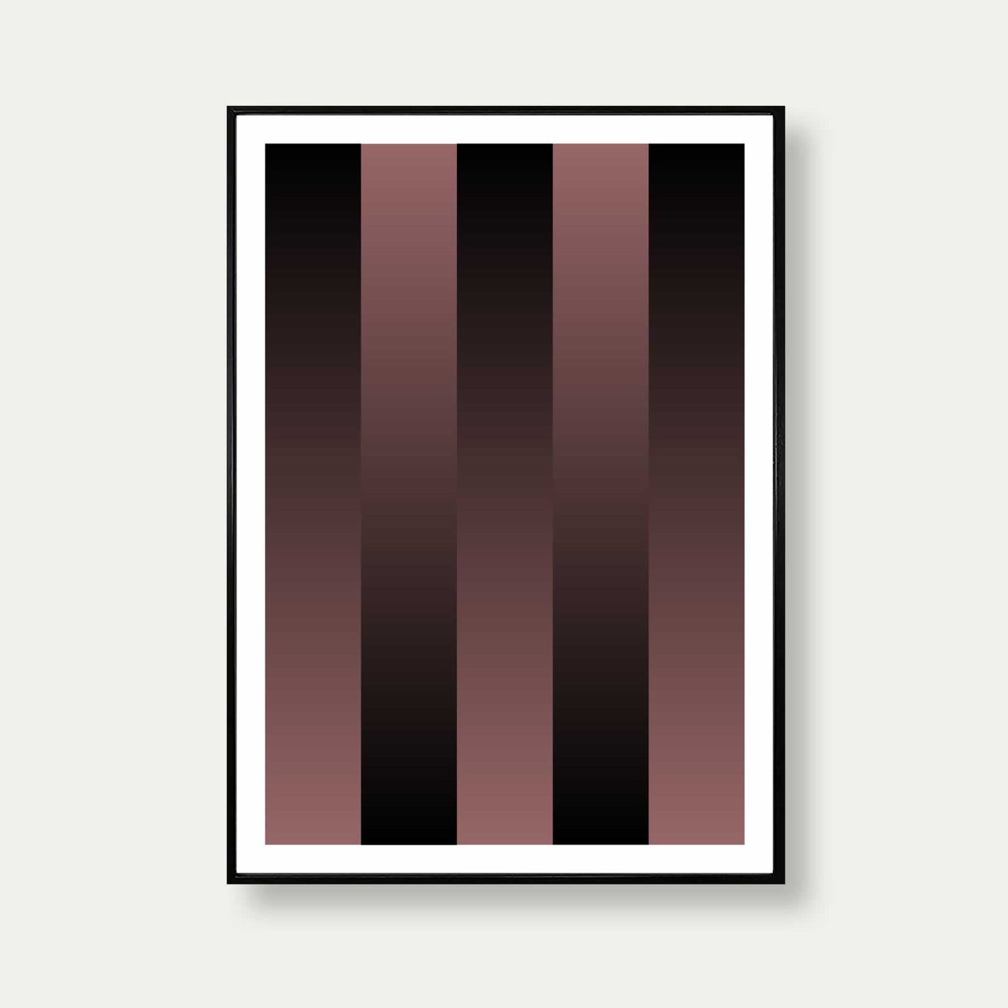 Luxury Gradient Stripes Dark Chocolate Art Print