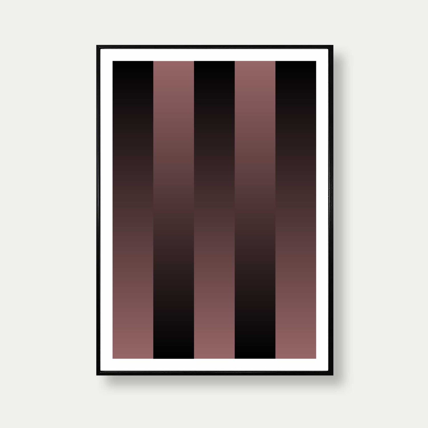 Luxury Gradient Stripes Dark Chocolate Art Print