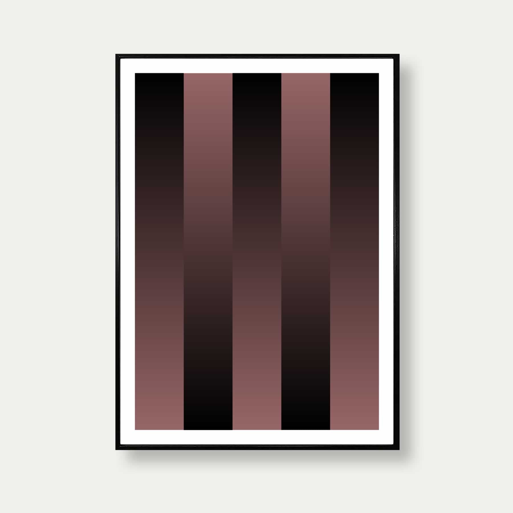 Luxury Gradient Stripes Dark Chocolate Art Print