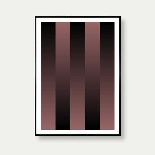 Luxury Gradient Stripes Dark Chocolate Art Print