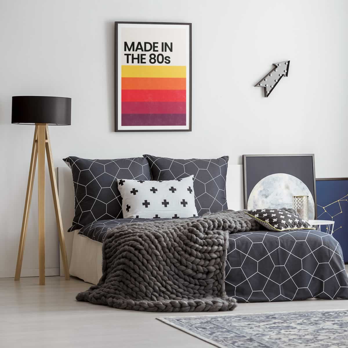 Made In The 80s Retro Print In the living room