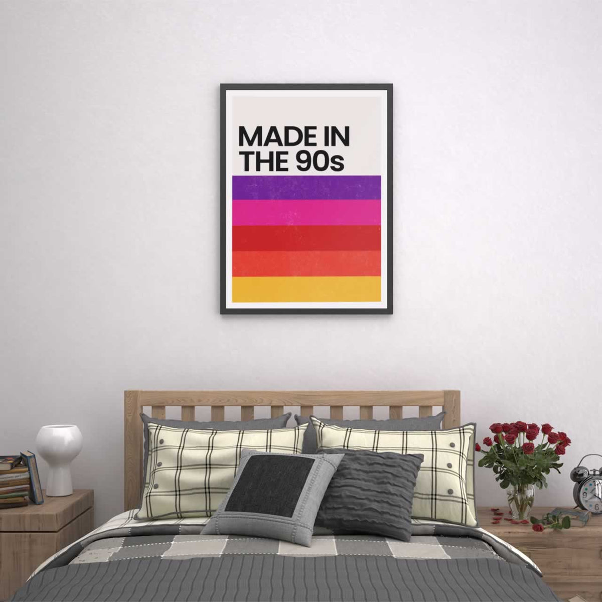 Made In The 90s Retro Print On Bedroom Wall